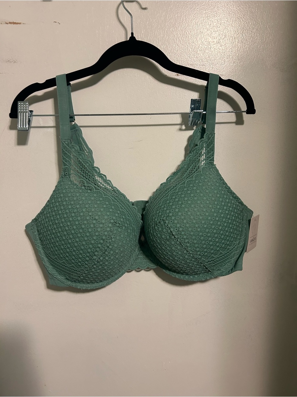 Auden Sage Green Lace-Trim Underwire Bra